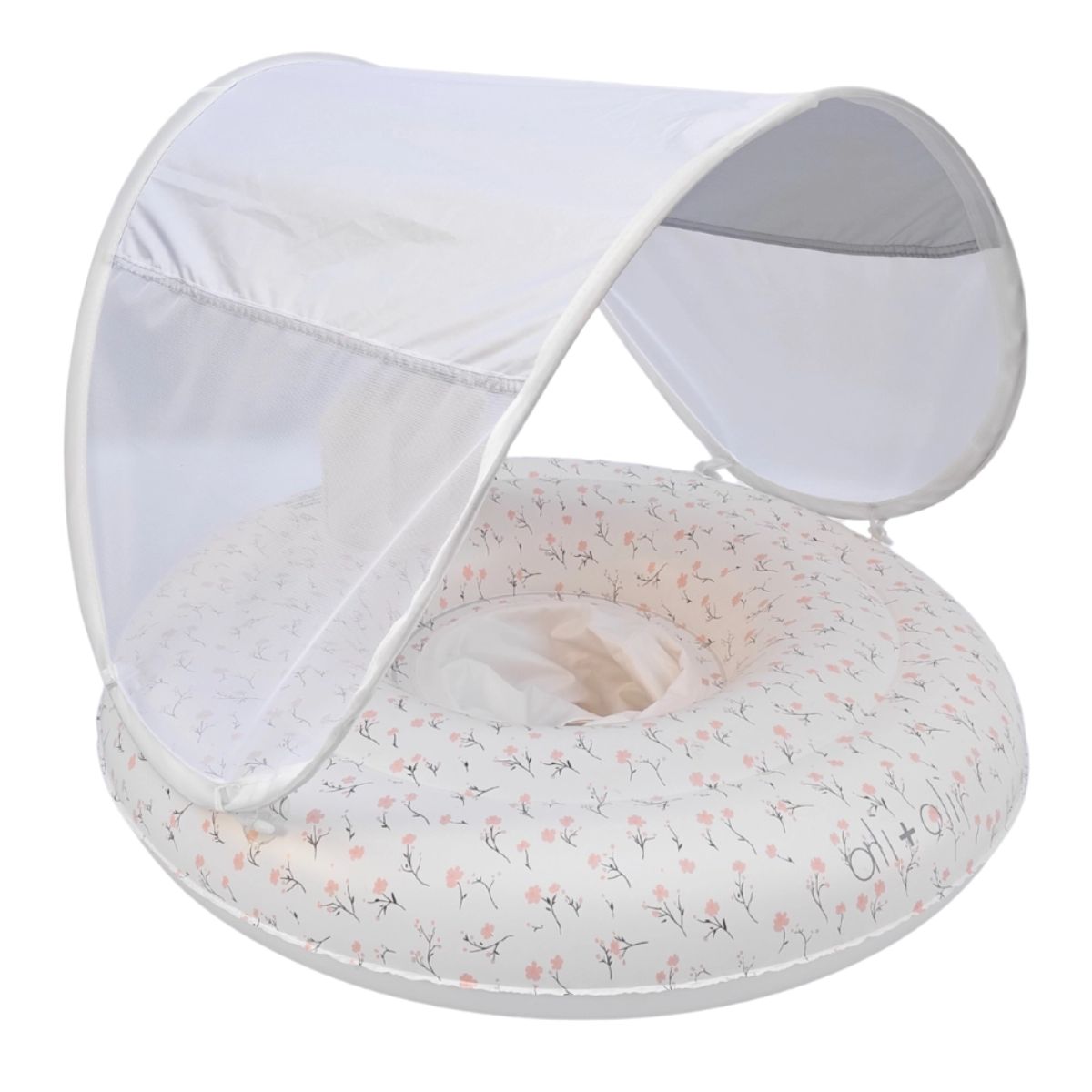 Ali+Oli Baby Swim Seat with Sun Canopy - Bloom - Sun Protection for Outdoor Use