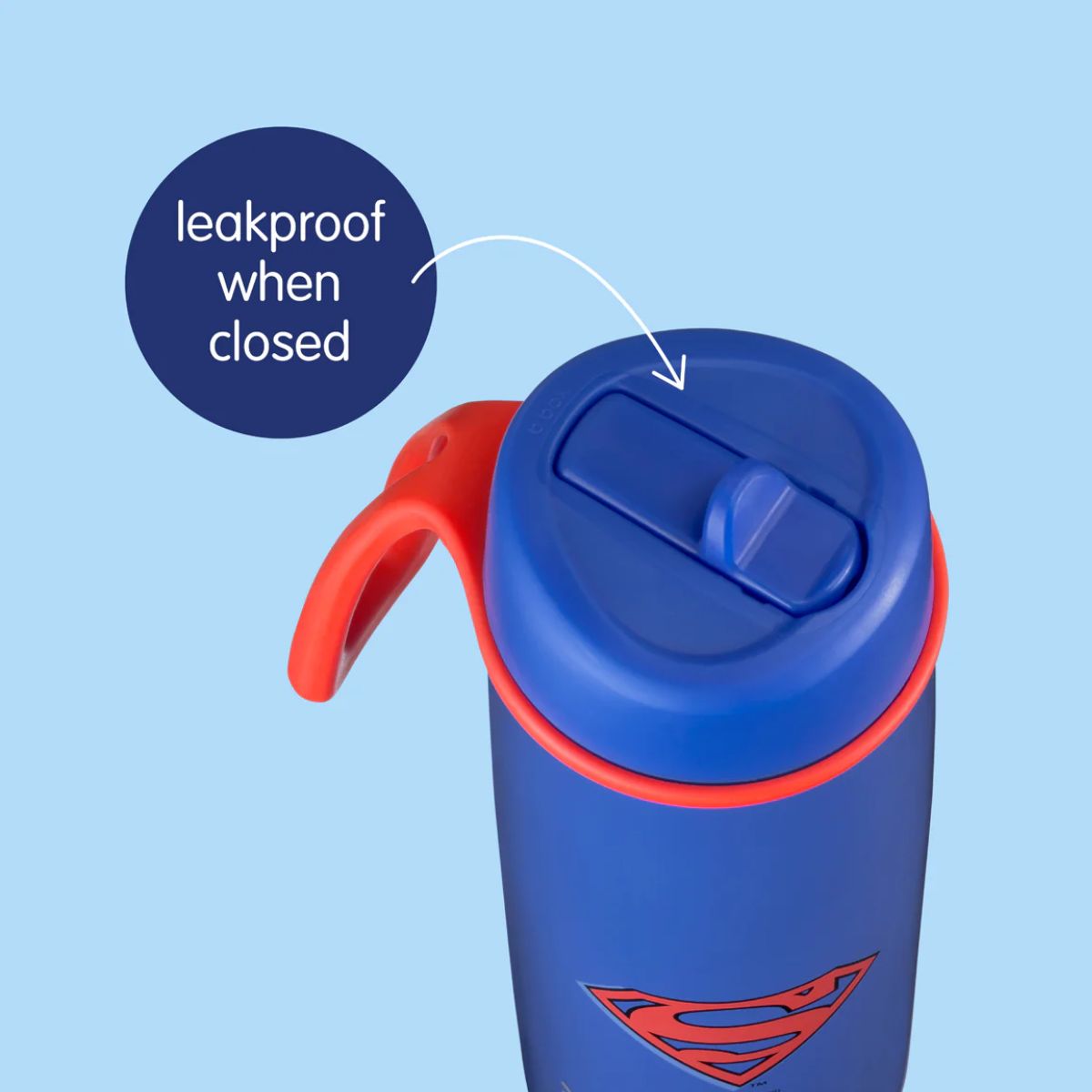 B.Box Insulated Water Bottle With Straw 23 oz - Superman - Leakproof and Easy to Drink