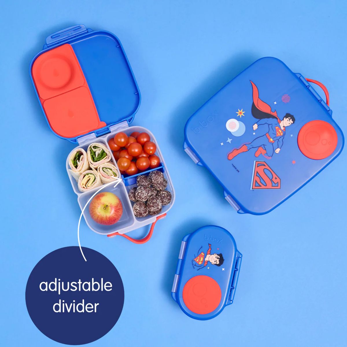 B.Box Mini Bento Kids Lunch Box - Superman - Custom divider