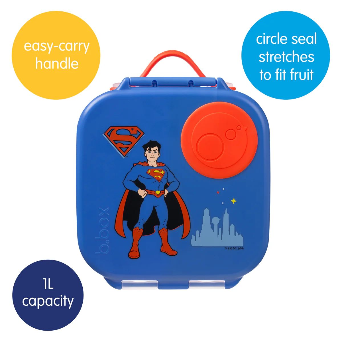 B.Box Mini Bento Kids Lunch Box - Superman - Designed for easy cleaning