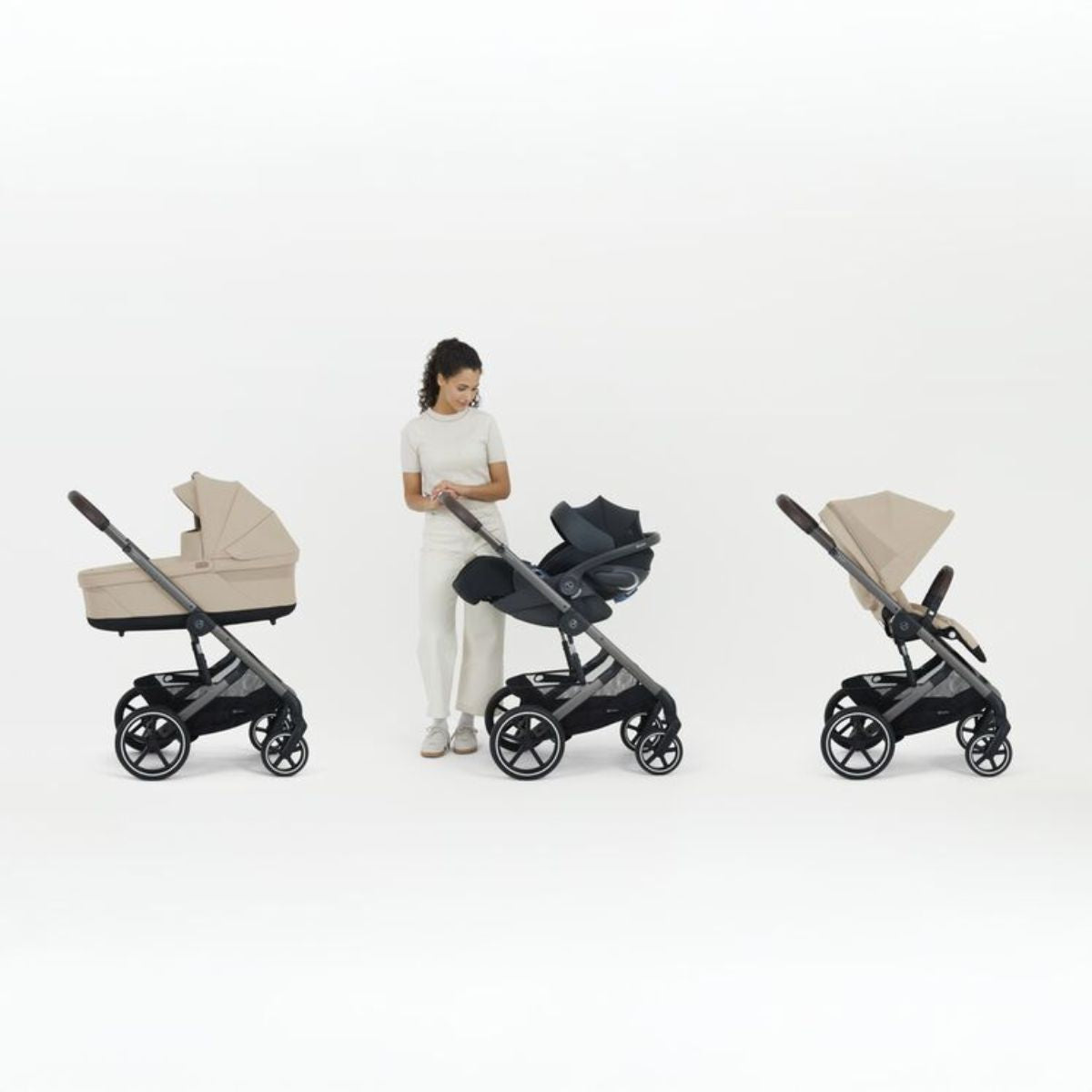 Carrinho De Bebê Cybex Balios S Lux Stormy Blue (Taupe Frame)

 - Travel System Ready for Everyday Flexibility