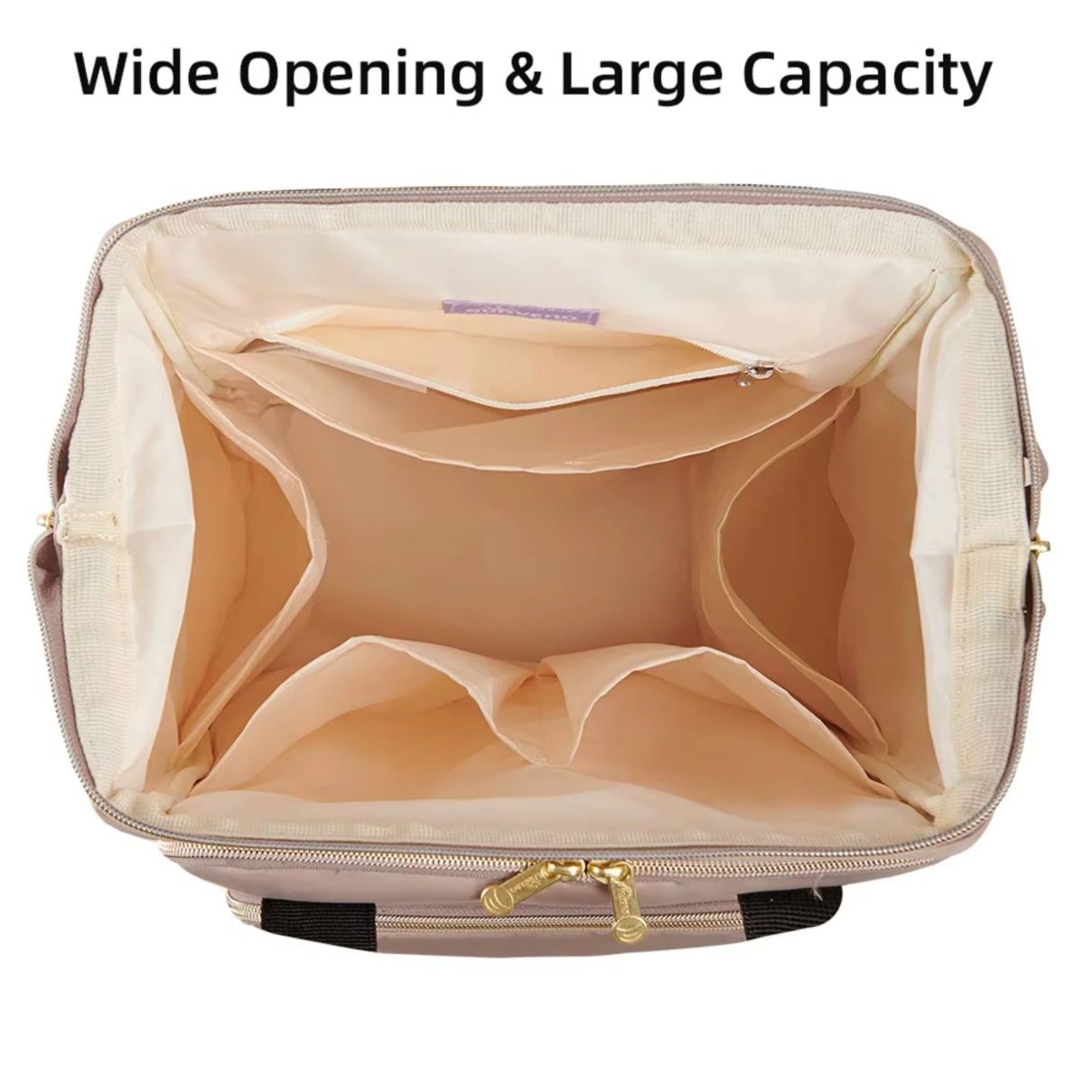 Sunveno Open Wide Diaper Backpack - Brown - Smart Organization for Everyday Use